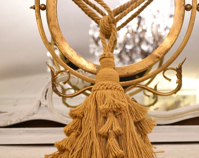 Beige country chic curtain tiebacks