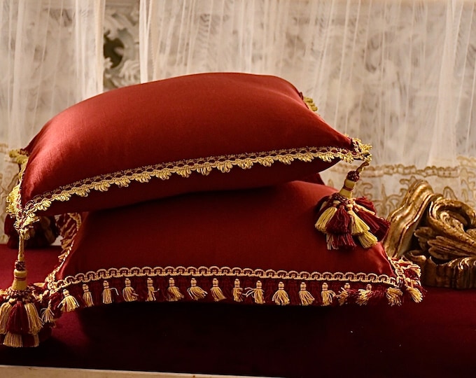 Regency Bordeaux Cushions with Precious Trimmings