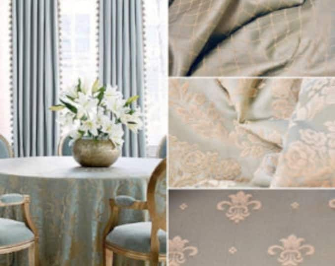 Light blue luxury damask fabric “Royal Style” collection