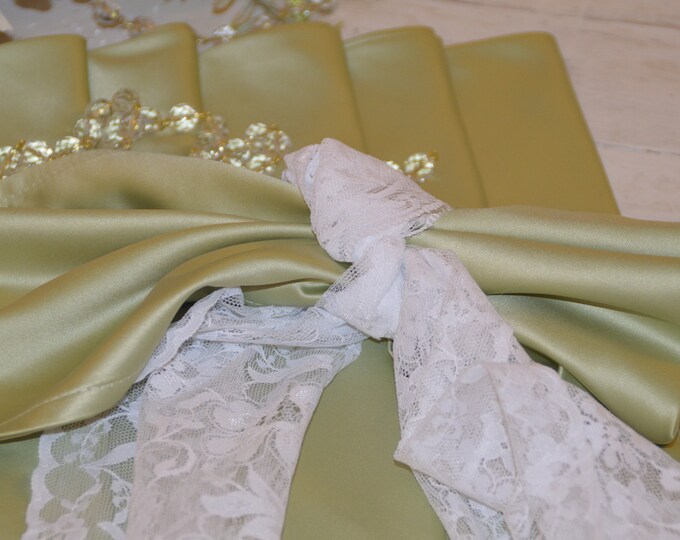 Sage Green Satin Napkin Set of 6