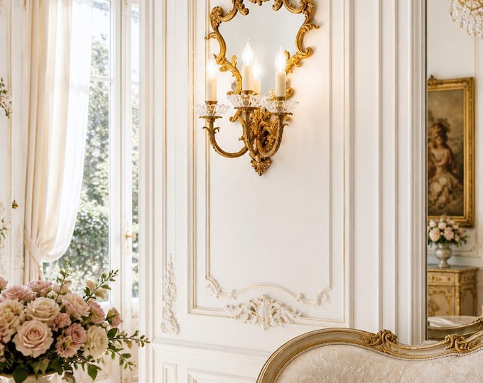 Wonder of the 20th Century Italian Wall Lamp with Mirror