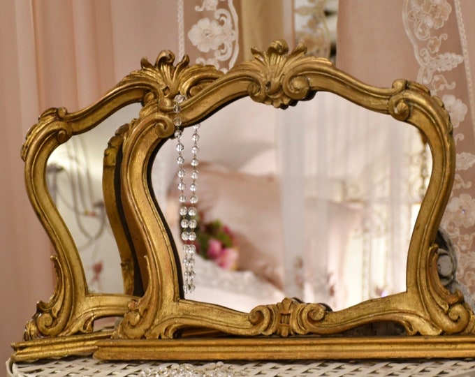 Pair of 20th century gold mirrors in antique wood