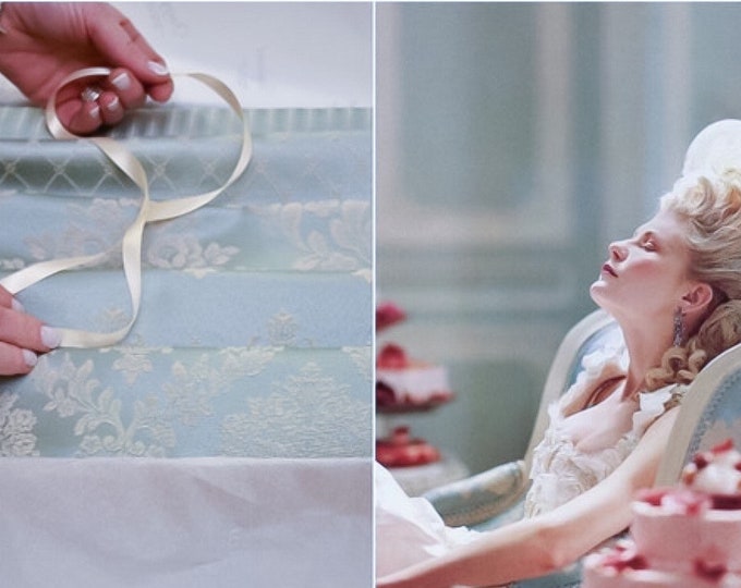 Set of Damask fabrics luxury light blue collection “Royal Style”