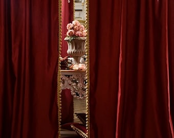 Pair of luxury burgundy curtains “Il Rinascimento” collection