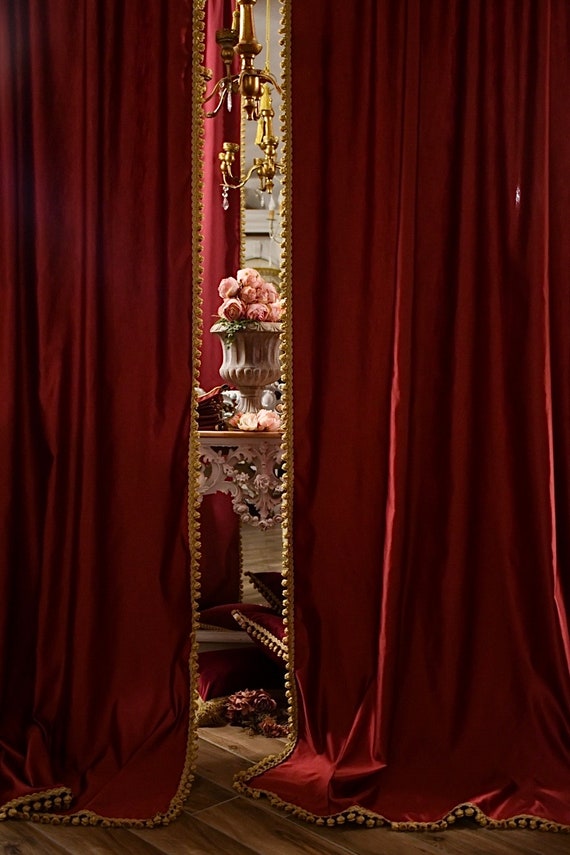 Pair of Luxury Burgundy Curtains From the il Rinascimento Collection Etsy UK