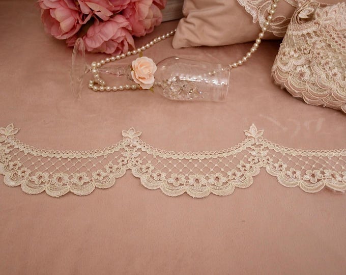 Lace Romantic Edge Lace Beige and Pink Beige Gold “Florence”