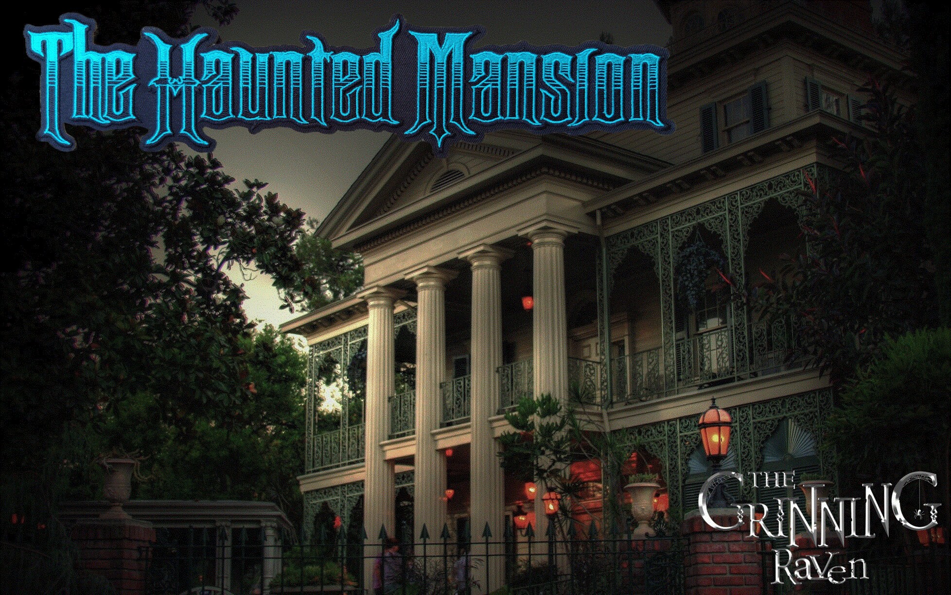THE HAUNTED MANSION, "Iron On Patch" - 13" X 2.5" - Artwork by The Grinning Raven
