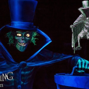 The Hat Box Ghost - Embroidered Patch, Head Glows in the Dark! IRON ON PATCH