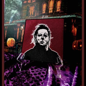 HALLOWEEN - MICHAEL MYERS- Glow in the Dark Patch 5&quot;X 5&quot; Iron On Patch