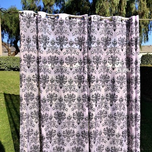 NEW!!!!!!! The Haunted Mansion-  Embroidered Wall Paper Design... Sheers 55" X 84"