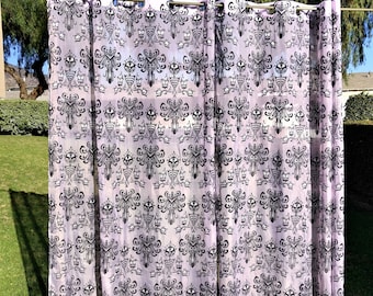 NEW!!!!!!! The Haunted Mansion-  Embroidered Wall Paper Design... Sheers 55" X 84"