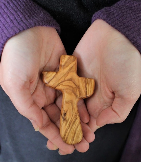 Holy Land Market Olive Wood Complete 7-Piece Christmas Bark Natural Ornament Set Nativity Story