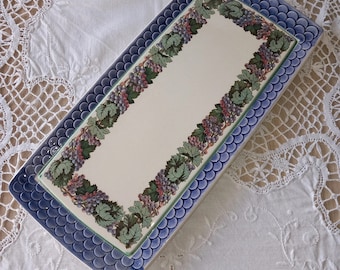 Villeroy & Boch intorno al 1950 Vintage- piatto da torta vassoio porcellana VB blu/viola collezione Tosca china bone