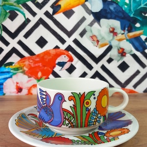 Villeroy & Boch ACAPULCO Tee - Kaffeetasse + Untertasse Mid 20th Century Boho Retro Christine Reuter Porzellan Geschirr in Bone Porzellan