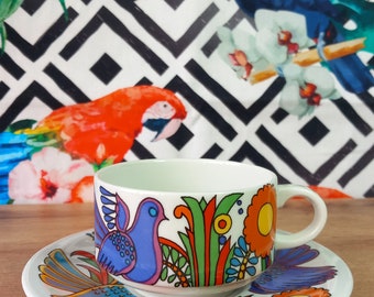 Villeroy & Boch ACAPULCO Medium Tea - Tasse à café + soucoupe Vaisselle milieu du 20e siècle Boho Retro Christine Reuter en porcelaine porcelaine os