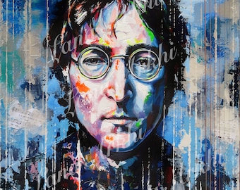 JOHN LENNON Original acrylic painting on deep edge canvas, prints, wall art, The Beatles