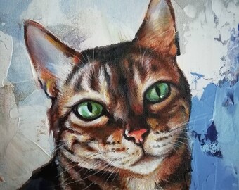 Custom pet portrait. dog portrait, cat portrait, oil, acrylic on canvas, porcelain plates, animals by Lana Arkhi