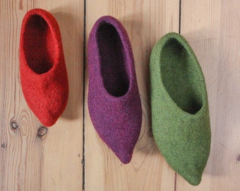 Felt Slipper, Size 24 - 28 (EU), 100% wool, felted