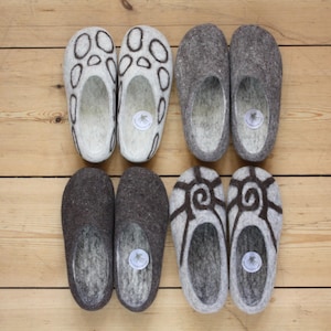 Felt Slippers / Size 37 - 46 (EU) / 100% wool