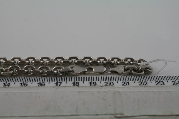 Heavy solid silver diamond cut link chain, Neckla… - image 5