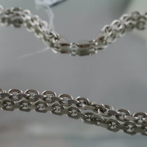 Heavy solid silver diamond cut link chain, Necklace unisex ladies, men sterlings silver weighs 55grams, measures 18&quot; 46cm long