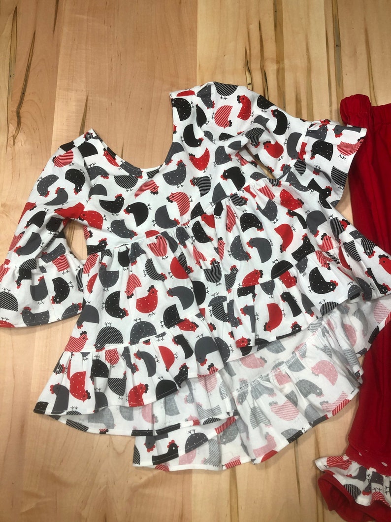 Girls Size 4T ruffles shirt and pants set