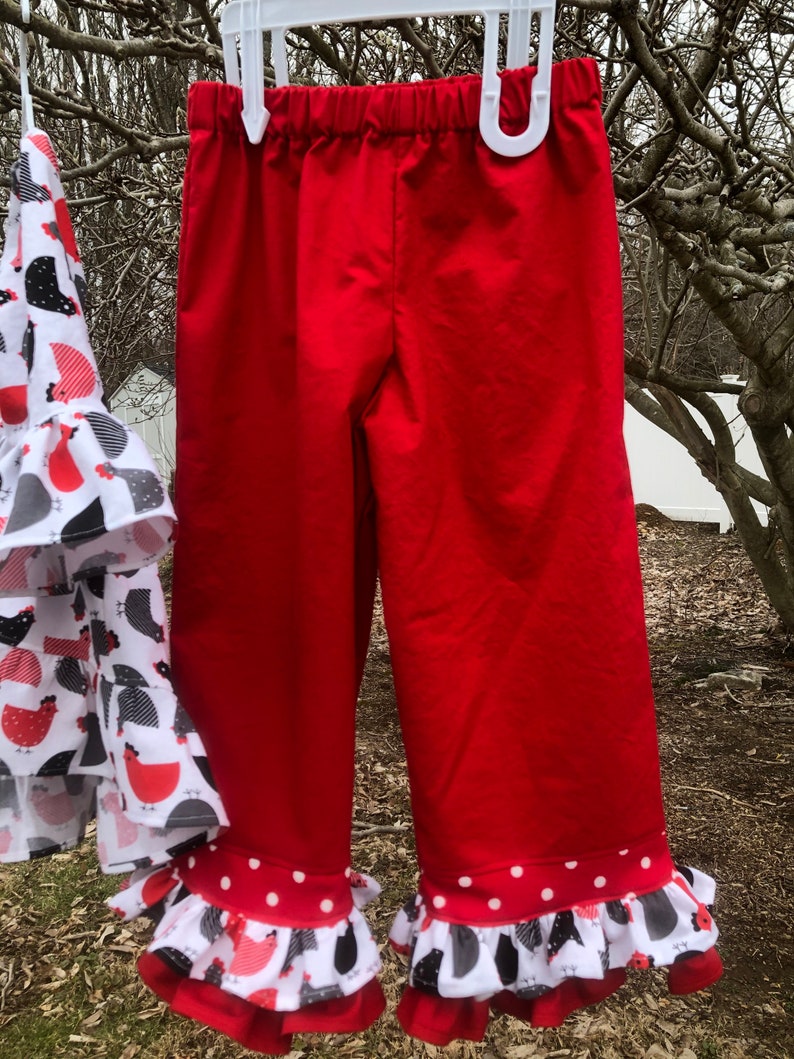 Girls Size 4T ruffles shirt and pants set