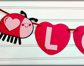 Love Bug banner, Be Mine banner, Valentine banner, Love Bug birthday, Valentine birthday,  Valentine party, Valentine baby shower, luv bug