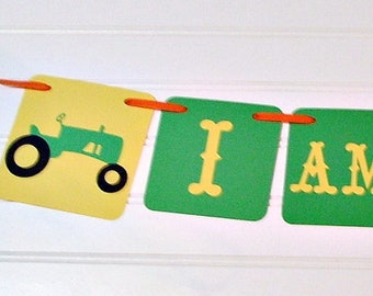 tractor banner, tractor birthday party, tractor party decor, tractor baby shower, 1st birthday, down on the farm birthday, farm baby shower