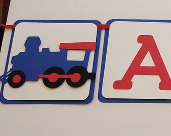 All Aboard train banner, Train Birthday party banner, Train party Decorations, Choo Choo I'm Two banner, Train baby shower, Train I am One