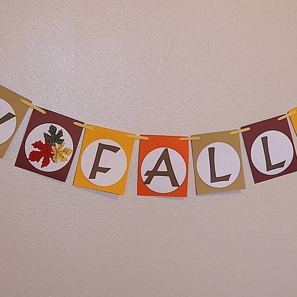 Fall themed banner, Autumn banner, fall mantel decor, Fallalulia banner,  fall party decor, Happy Fallidays, Pumpkin season