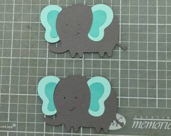 Elephant die cuts Elephant cutouts Elephant embellishments Elephant crafts Elephant baby shower Elephant first birthday Scrapbooking crafts