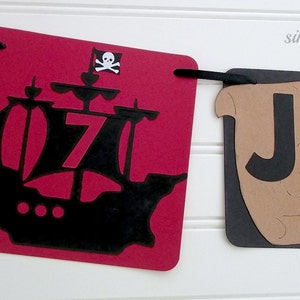 bandera de barco pirata, bandera de cumpleaños pirata, soy uno, bandera de nombre pirata, pancarta de búsqueda del tesoro, fiesta de cumpleaños pirata, fiesta de búsqueda del tesoro
