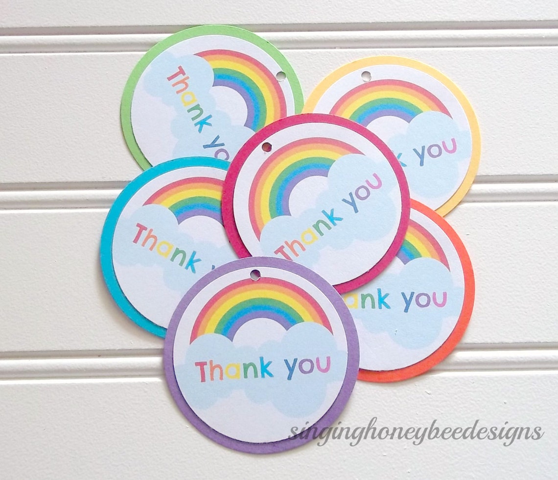 Rainbow favor tags rainbow gift tag rainbow birthday party Etsy