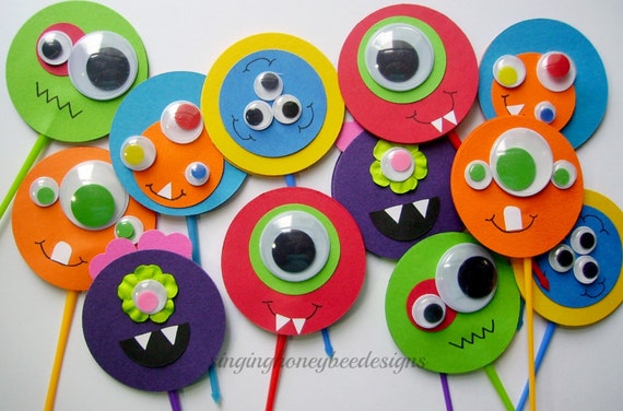 Monster cupcake toppers, Monster Bash cake toppers, Monster Bash ...