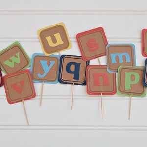 alphabet blocks cake toppers, ABC's blocks birthday, ABC 123's birthday party, Alphabet birthday party, 1st birthday party, alphabet cake image 4