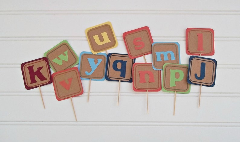 alphabet blocks cake toppers, ABC's blocks birthday, ABC 123's birthday party, Alphabet birthday party, 1st birthday party, alphabet cake image 4