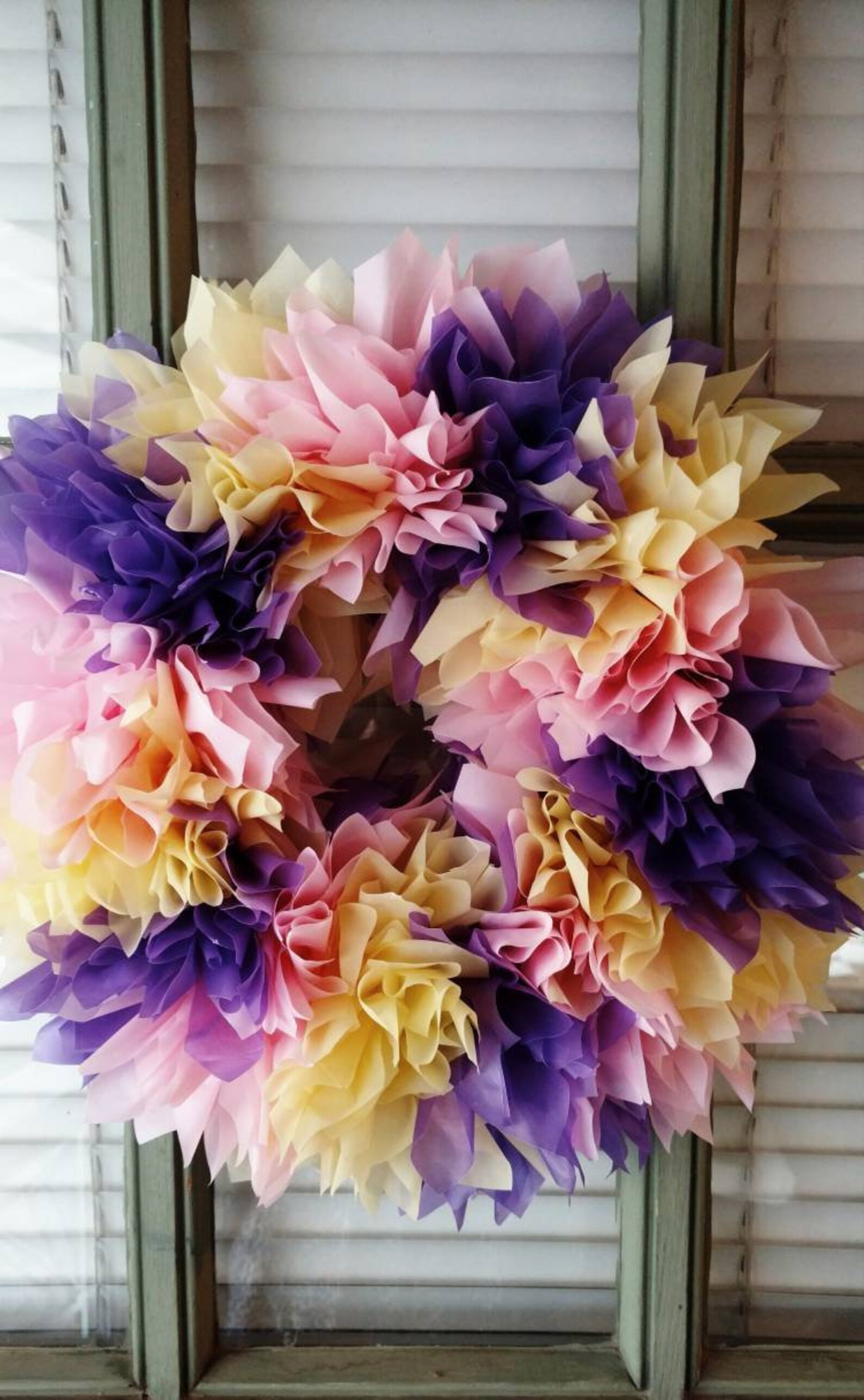 Spring Outdoor Wreath Plastic Tablecloth Wreath Porch Decor Etsy