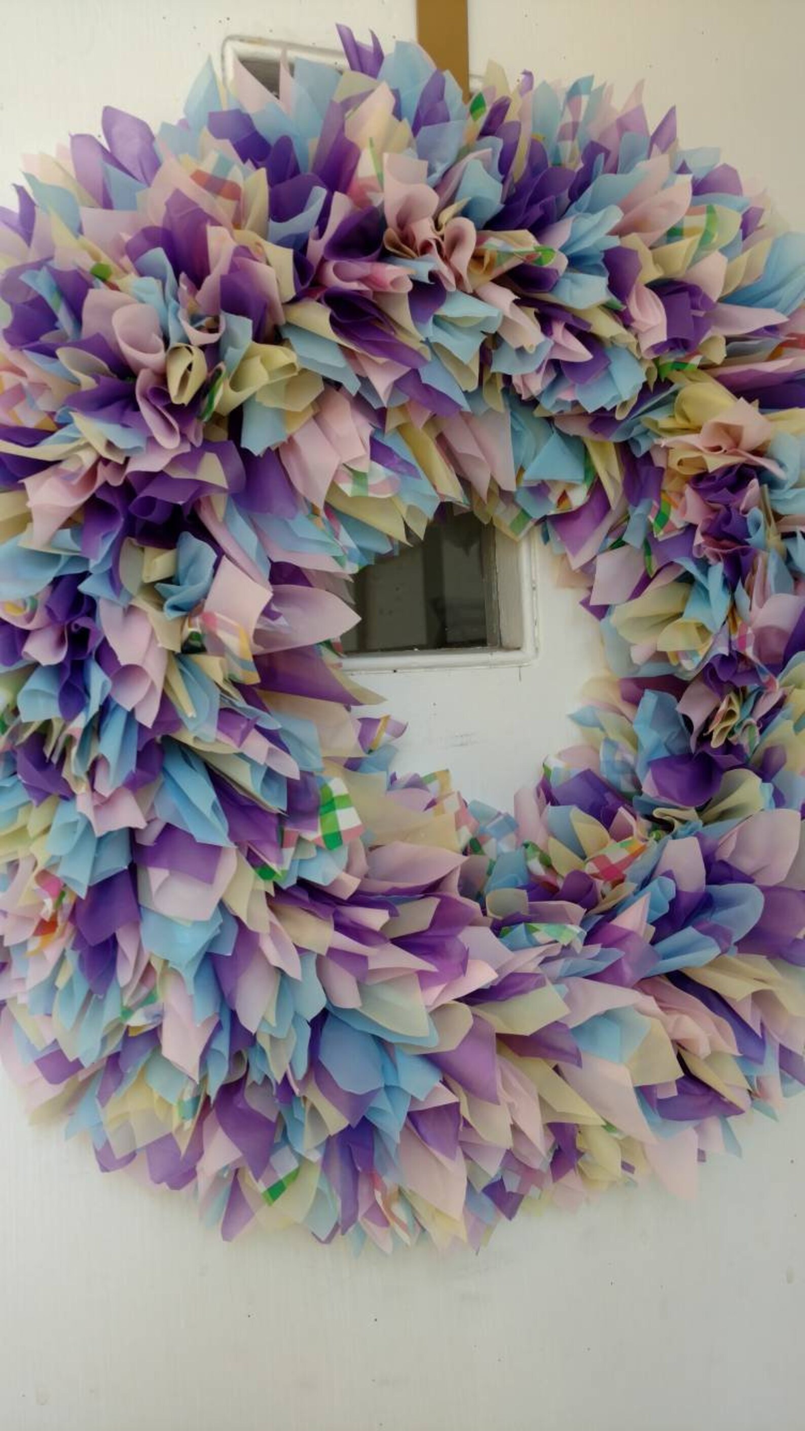 Spring Outdoor Wreath Plastic Tablecloth Wreath Porch Decor Etsy