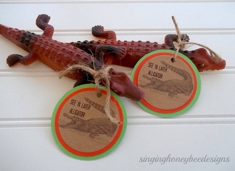 Alligator favor tags alligator birthday party crocodile Etsy