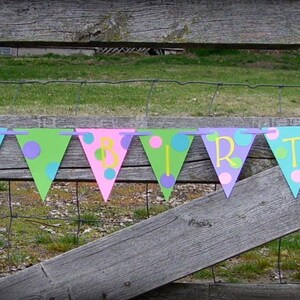 polka dot banner, happy birthday banner, bright party banner, polka dot birthday party decoration, bright party decor, polka dot baby shower image 3