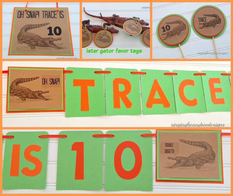 Alligator favor tags alligator birthday party crocodile Etsy
