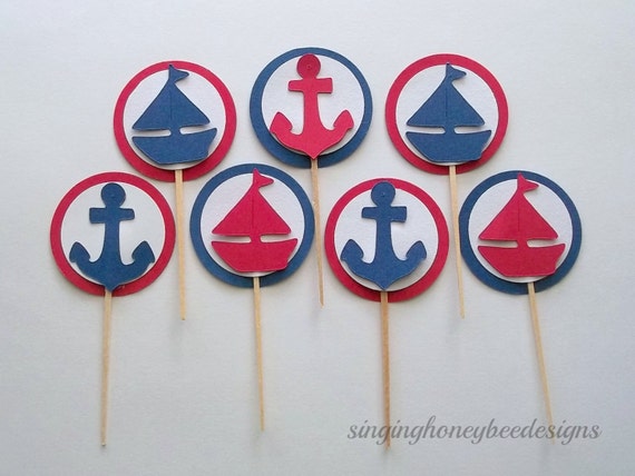 Nautical cake toppers, Nautical baby shower, Nautical birthday, Nautical wedding, nautical bridal shower, nautical gender reveal, sailboat Il_570xn