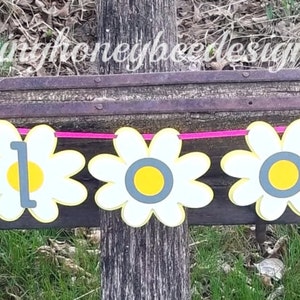 Garden party banner, daisy banner, Bloom banner, garden party birthday, spring baby shower, spring birthday party, gardening banner image 3