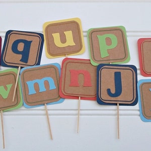 alphabet blocks cake toppers, ABC's blocks birthday, ABC 123's birthday party, Alphabet birthday party, 1st birthday party, alphabet cake image 2