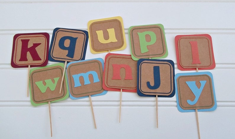 alphabet blocks cake toppers, ABC's blocks birthday, ABC 123's birthday party, Alphabet birthday party, 1st birthday party, alphabet cake image 2