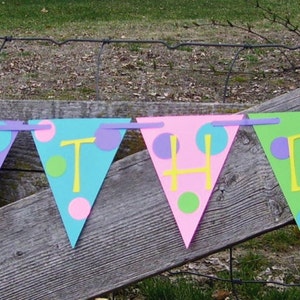 polka dot banner, happy birthday banner, bright party banner, polka dot birthday party decoration, bright party decor, polka dot baby shower image 4