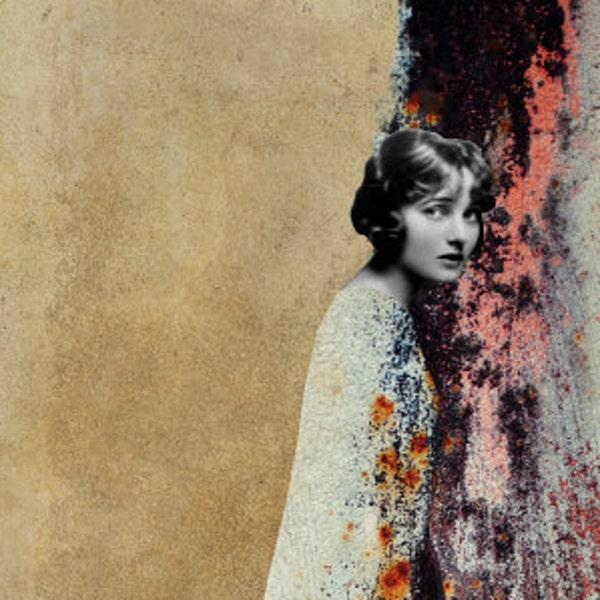 Melancholia - Mixed Media Collage Art, Portretschilderij, Vintage Art, Vintage Foto, Vintage Vrouwen