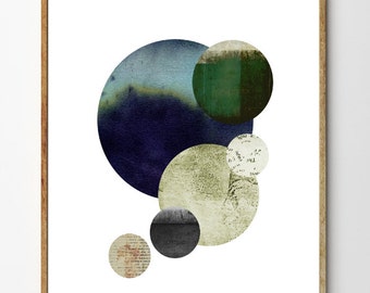 Gravity - Space Poster, Space Art, Collage Art Print, Mixed Media, Minimalist art, Planets, Vintage Art