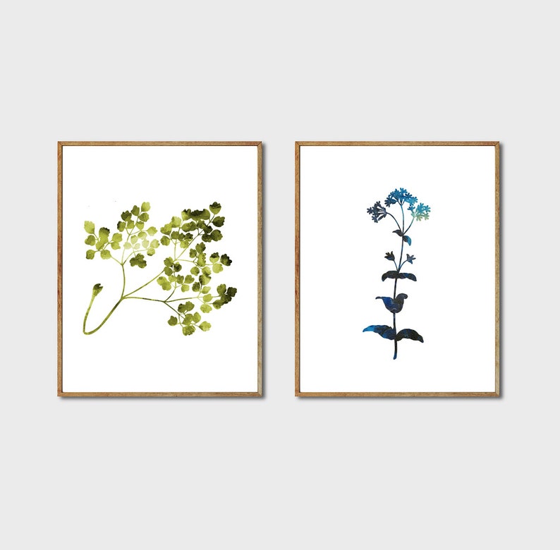 Floral Print Set Set of 2 Prints Watercolor Flowers Nature Wall Art Botanical Artwork Botanical Poster Watercolor Prints